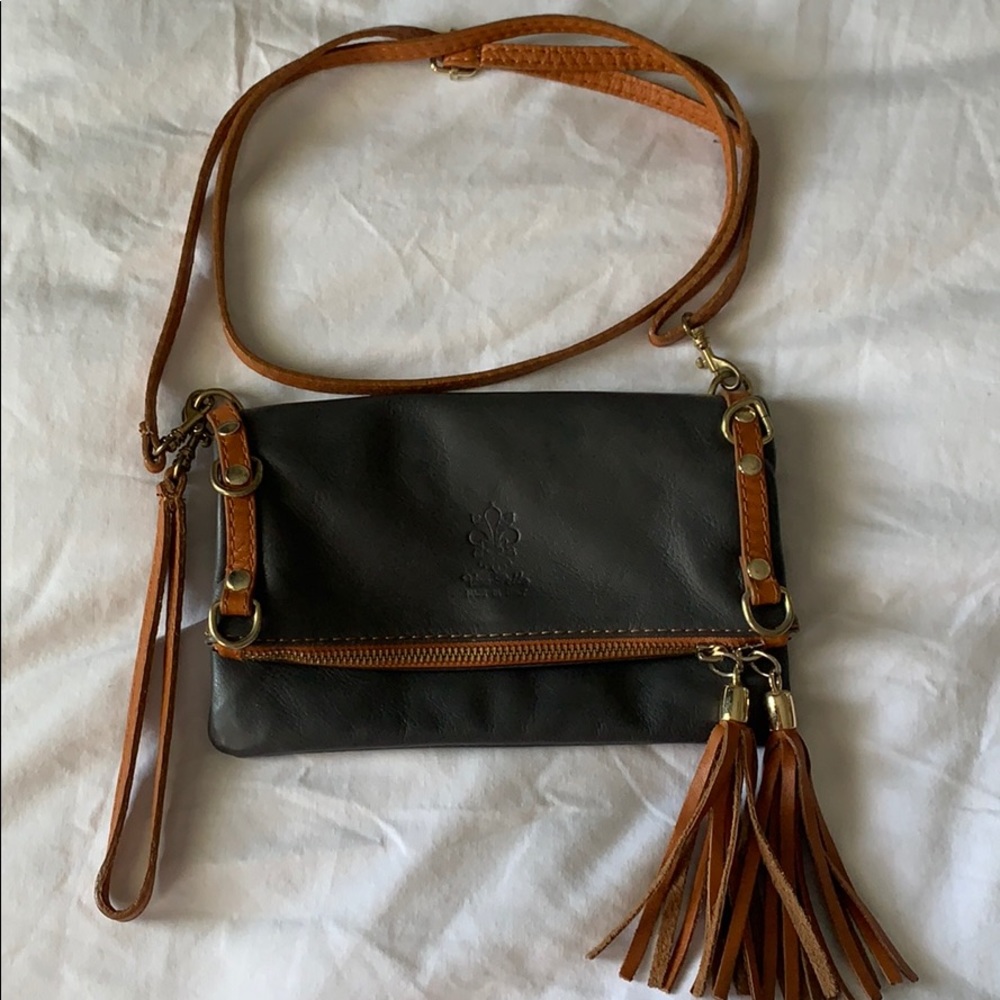 Italian leather crossbody purse